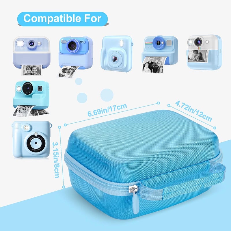 Hikkon Camera Case Compatible for ESOXOFFORE/Upgrade/Dylanto/Yehtta/HiMont/CAMCLID Kids Instant Print Camera Toy,Portable Digital Camera Storage Holder Organizer Bag (Case Only) - Blue - Image 2